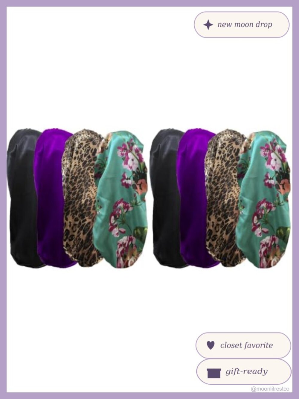 Satin Sleep Bonnet for Women Long Hair Braids Soft Silky Hair Accessories